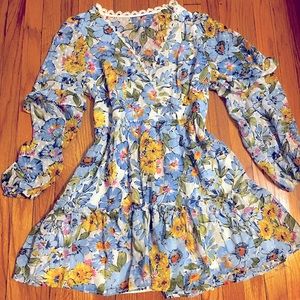 Plus floral mini dress